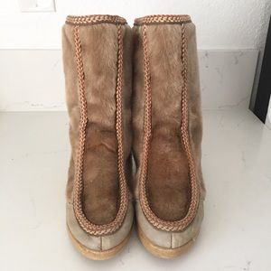 Vintage Snowland Faux Fur Boots Size 10
